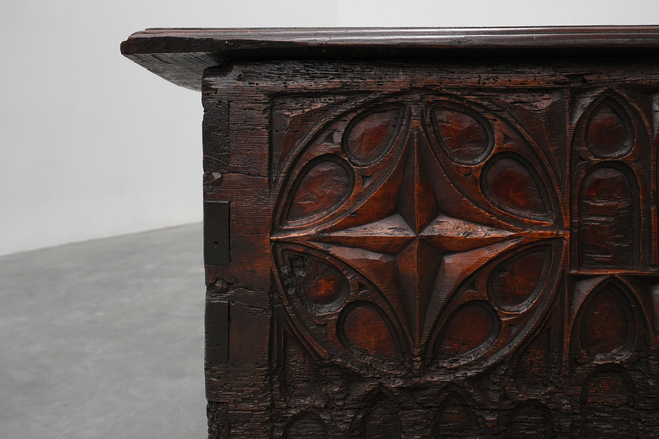 16th Century Gothic Carved Oak Chest, Francethumbnail